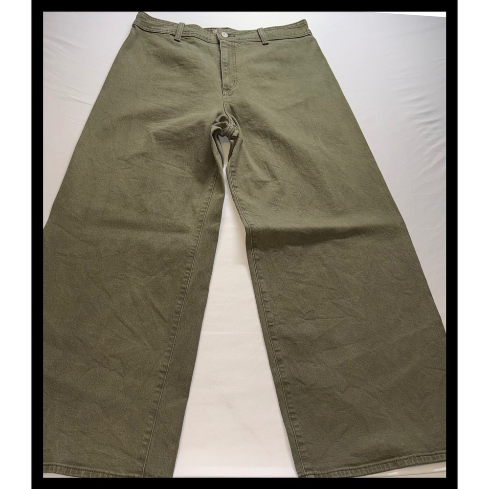 Universal Thread Sailor Wide Leg Pants Womens 12 Olive Green High Rise Utility